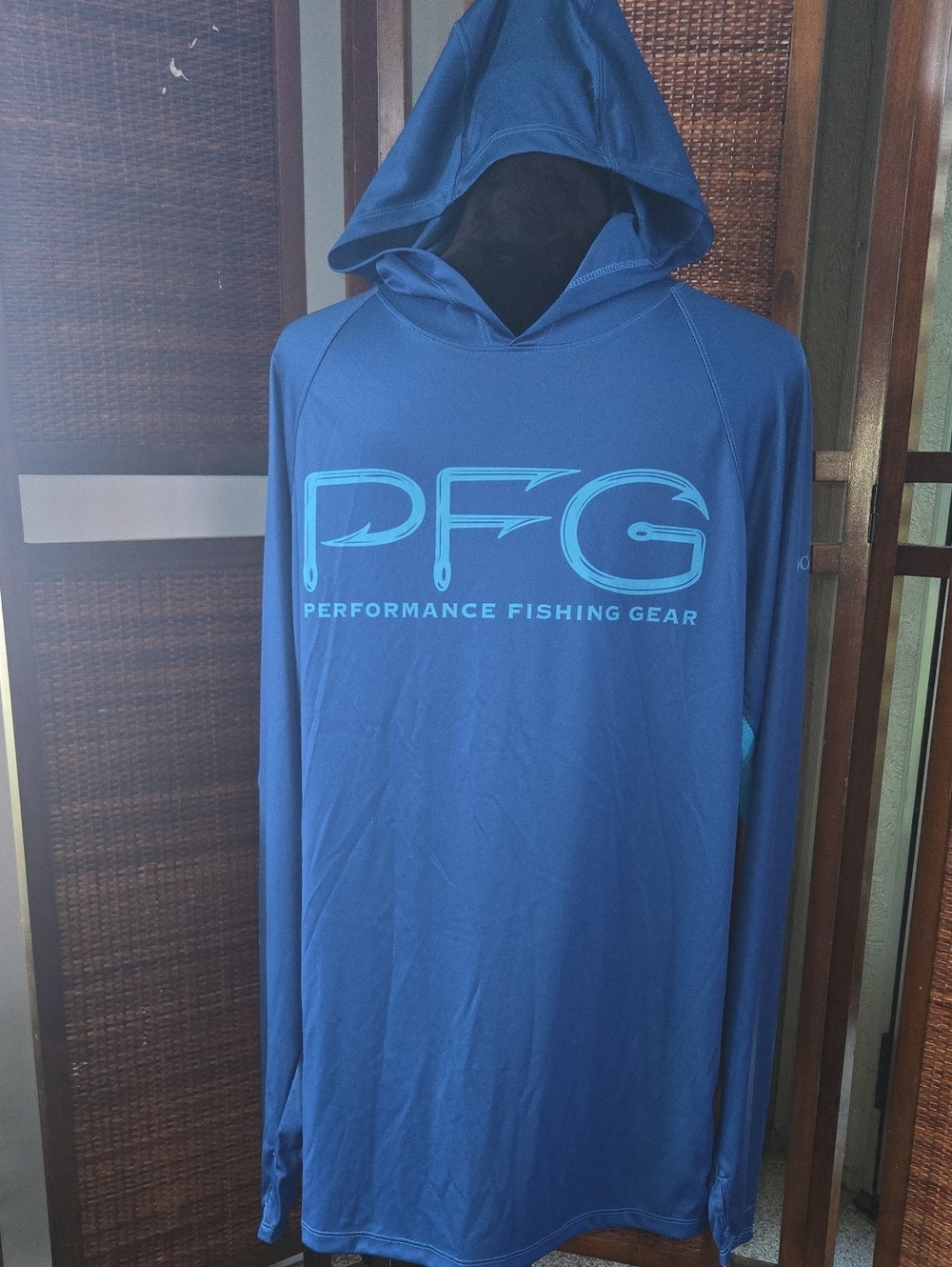 Columbia Blue PFG Performance Fishing Hoodie